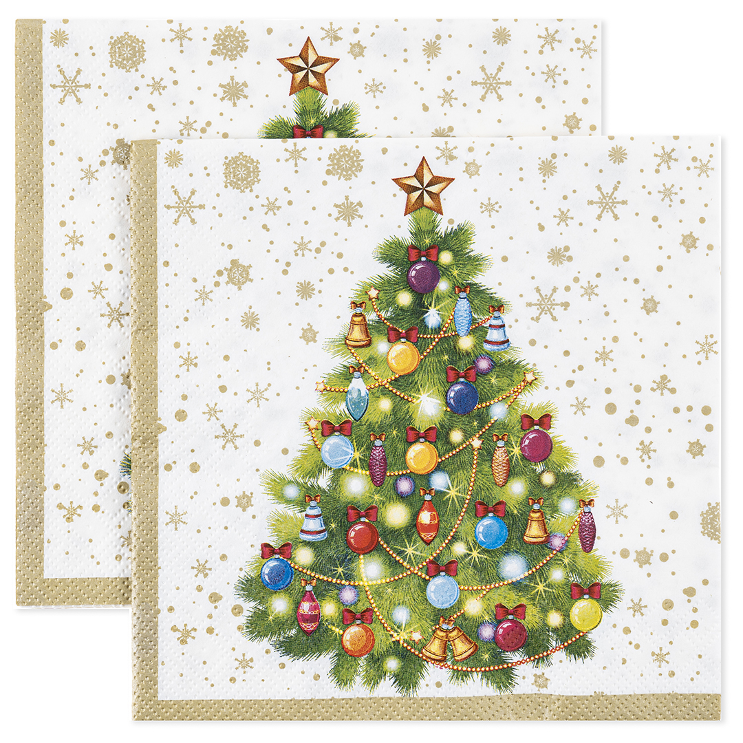 Сервировочные салфетки, Новогодняя елка, 33*33 см, 20 шт.