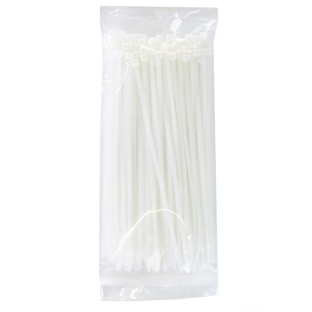 Стяжка (хомут) 2,5*180 мм. Белый, 100 шт.