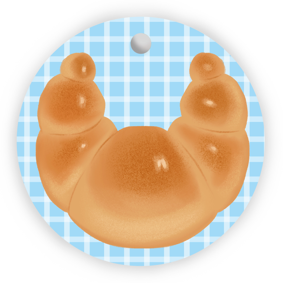 Бирки для подарков, Круг, Круассан, 5,4 см, 20 шт.