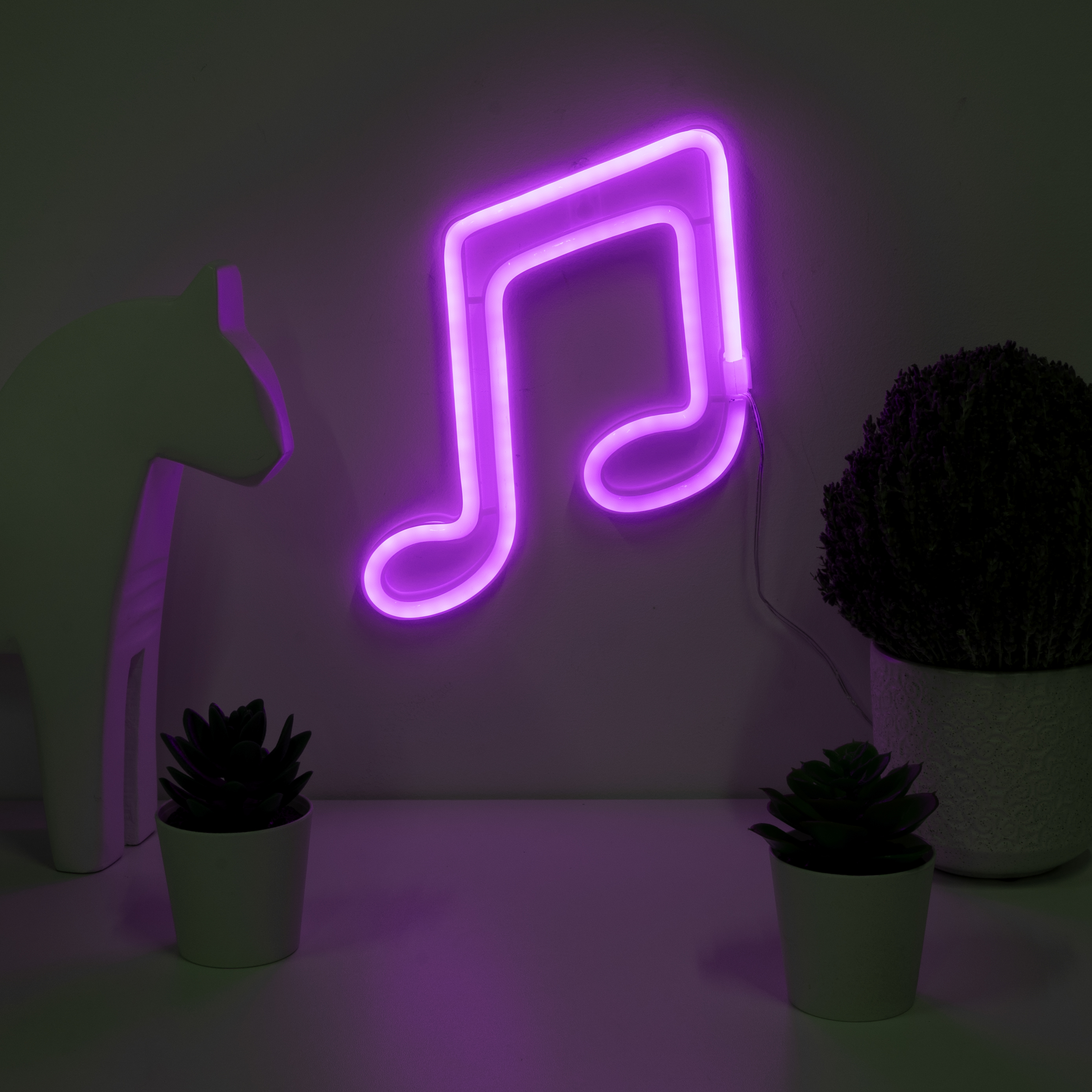 Световая фигура Ноты, 16,3*24 см. Розовый, 1 шт.