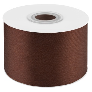 Лента атласная (5 см*22,85 м) Шоколадный, 1 шт.