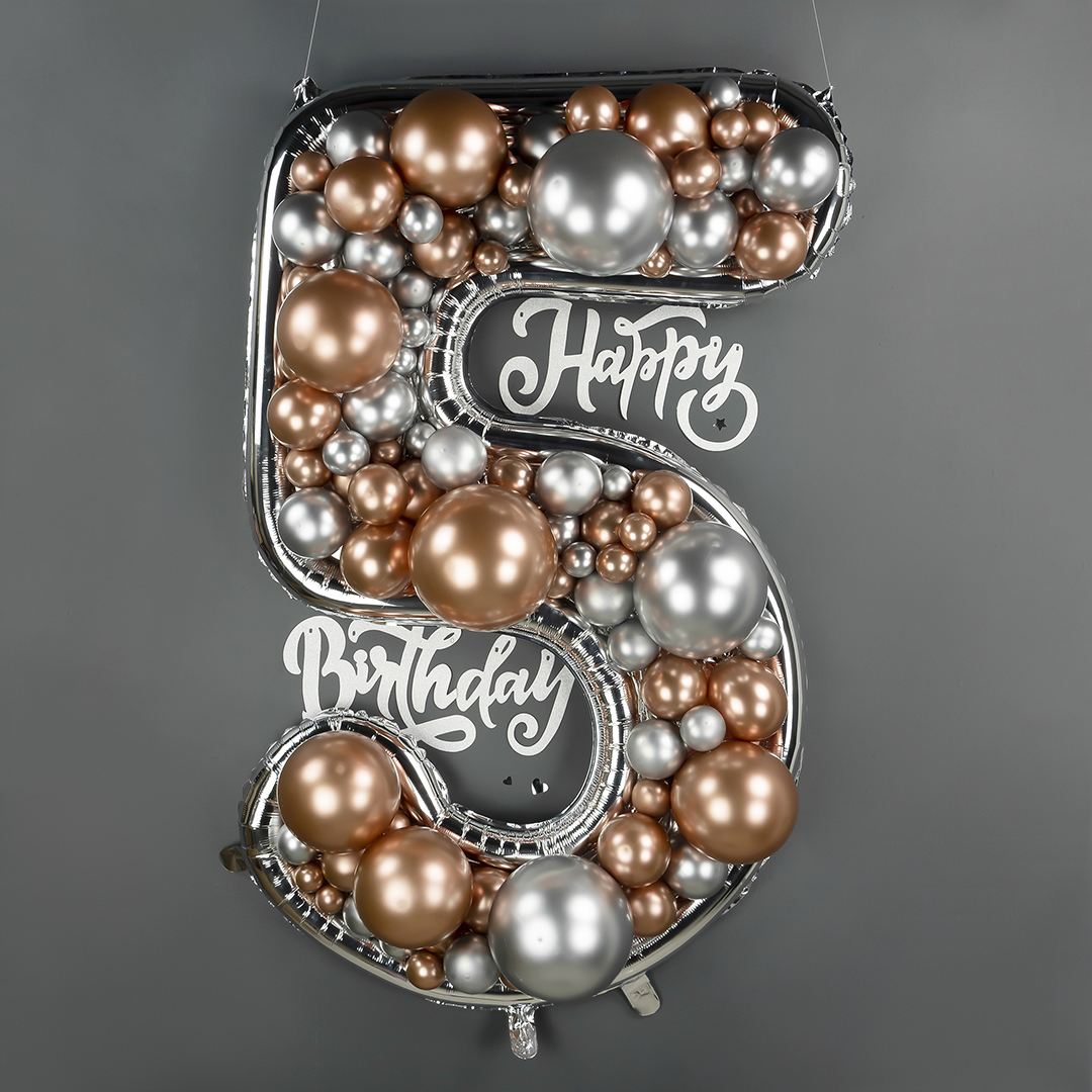 Шар (5''/13 см), Серебро, хром, 50 шт.