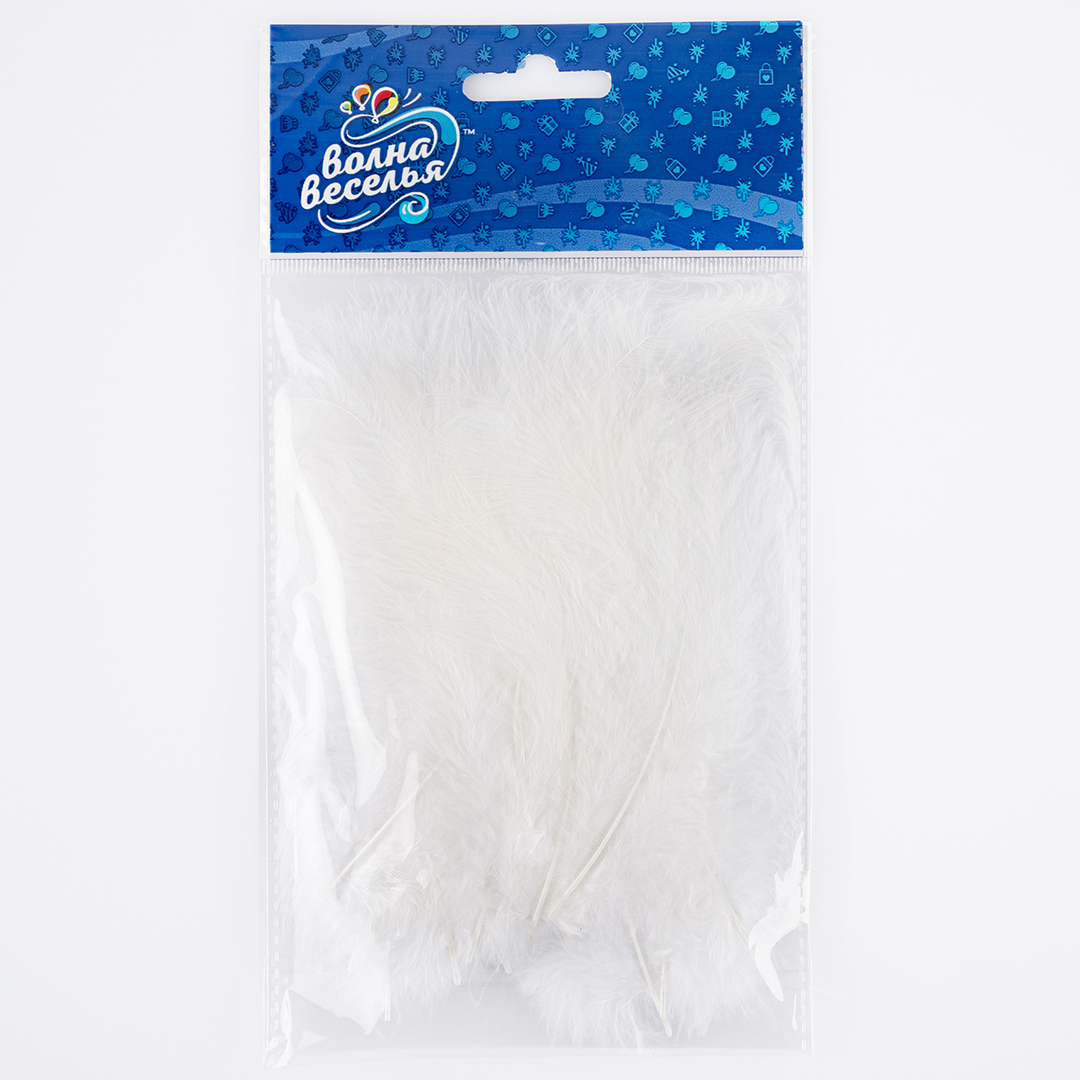Перья, Премиум, Белый, 12-15 см, 30 шт.
