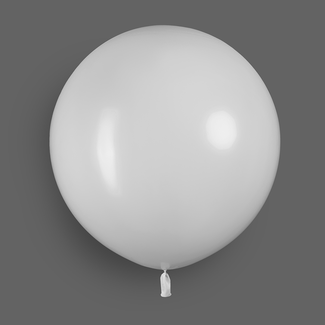 Шар (24''/61 см), Белый, пастель, 3 шт.