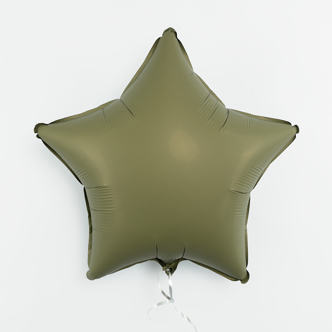 Шар (18''/46 см) Звезда, Оливковый, Матовый, 1 шт.