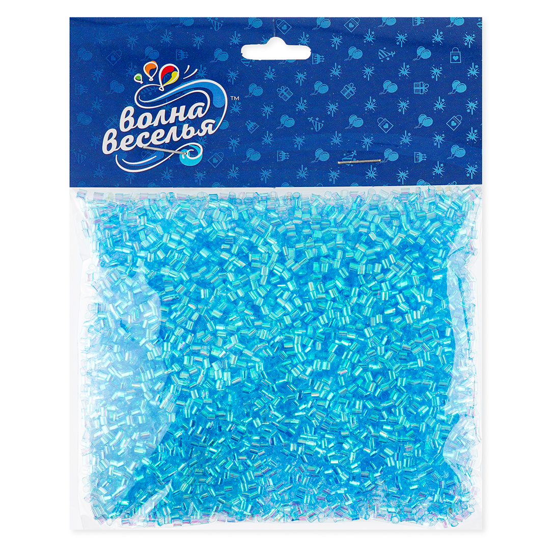 Конфетти фольга Цилиндр, Голубой, Перламутр, 0,2 см, 20 г.