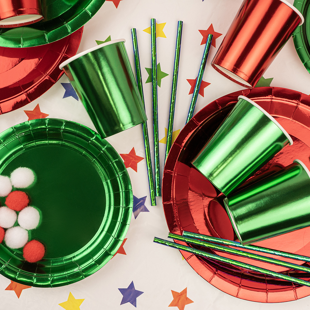 Стаканы (250 мл) Зеленый, Металлик, 6 шт.