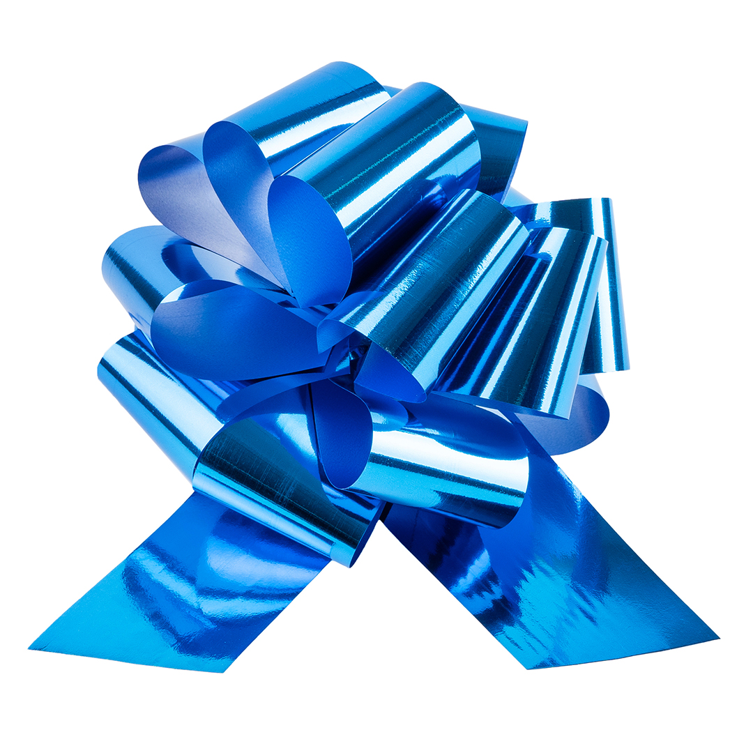 Бант Шар, Синий, Металлик, 21 см, 1 шт. в упак. 