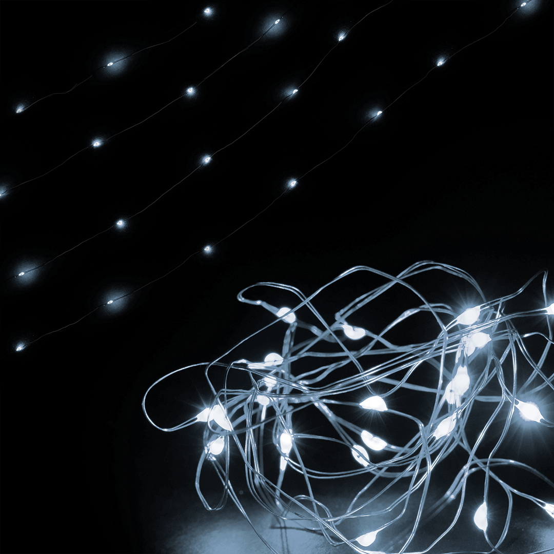 Светодиодная гирлянда, Роса 10 Led, IP10, 1 м. Белый, 1 шт.