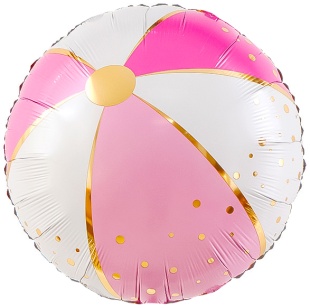 Шар (18''/46 см) Круг, Мяч, Розовый, 1 шт. в уп. (цв.этик.)