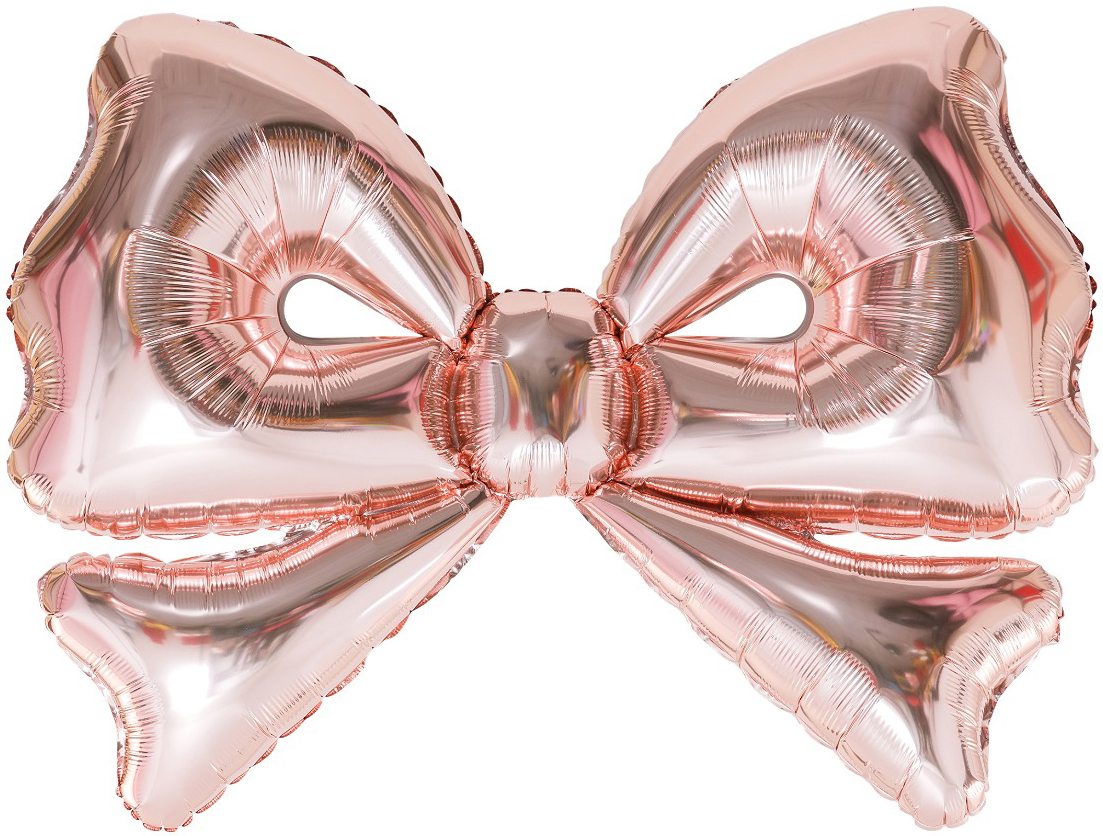 Шар (50''/127 см) Фигура, Бант, Розовое Золото, Металлик, 1 шт.
