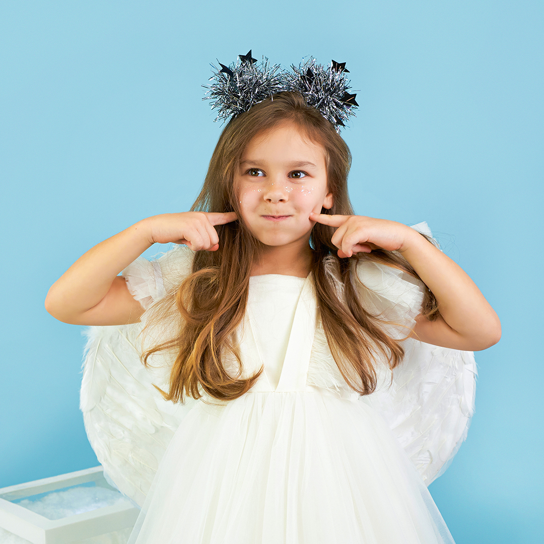 Ободок, Шарики из дождика, Черный/Серебро, 1 шт. 