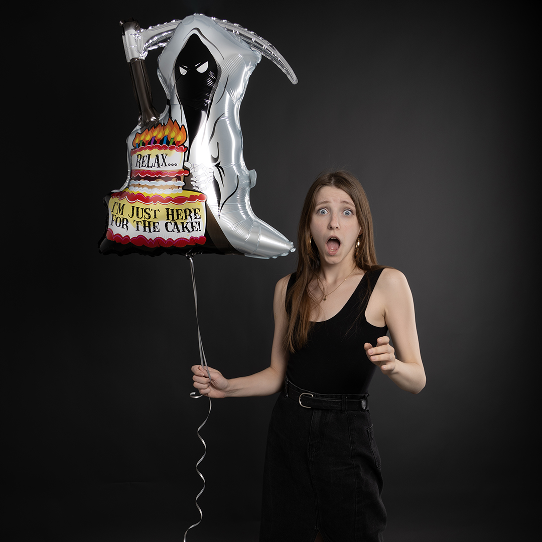 Шар (31''/79 см) Фигура, Смерть с тортом, 1 шт.