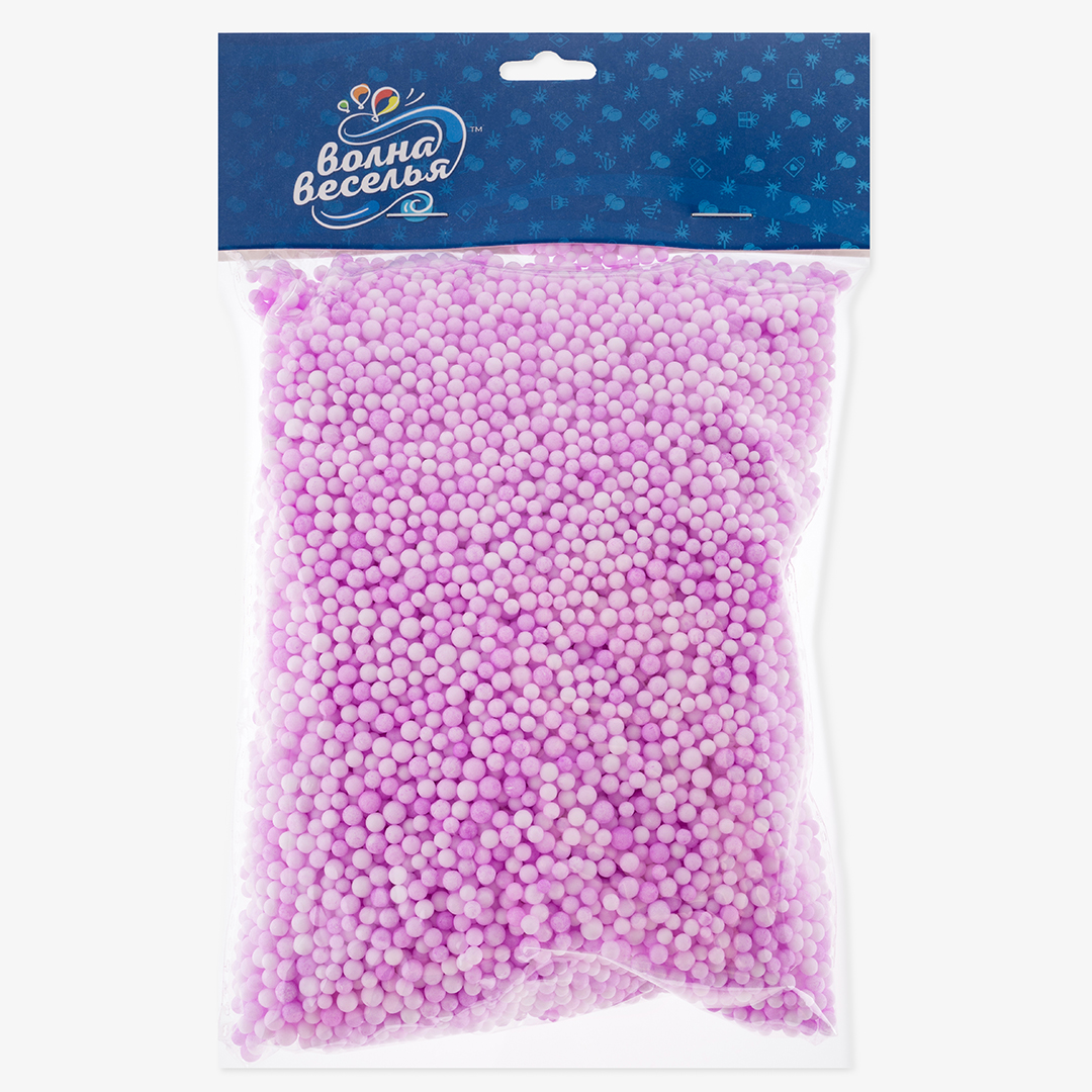Шарики пенопласт, Сиреневый, 2-4 мм, 10 гр.
