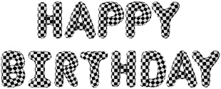 Набор шаров-букв (16''/41 см) Мини-Надпись "Happy Birthday", Пит-Стоп, 1 шт. в уп.