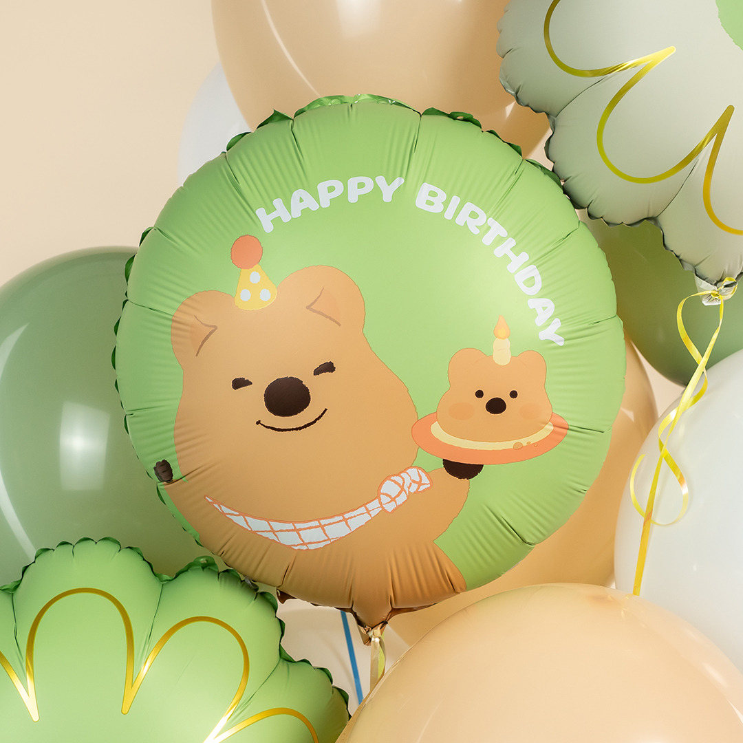 Шар (18''/46 см) Круг, Капибара с кексиком, 1 шт.