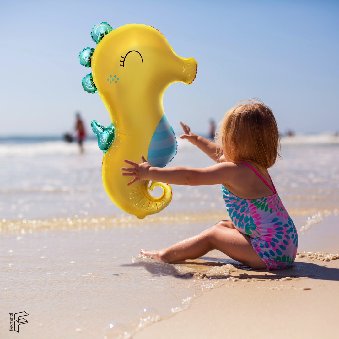 Шар (32''/81 см) Фигура, Морской конек, 1 шт.