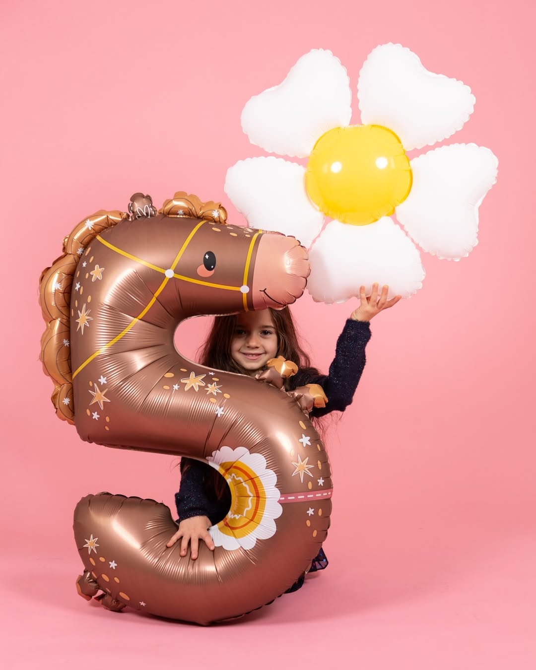 Шар (35''/89 см) Цифра, 5 Лошадка, 1 шт. в уп.