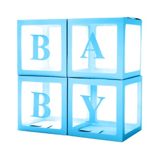 Набор коробок для шаров, Baby, Голубой, 30*30*30 см, 4 шт. в упак. 