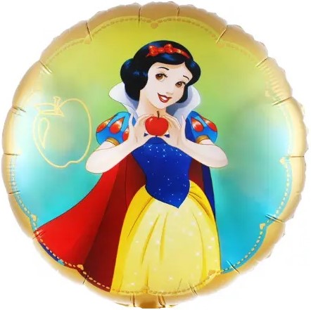 Шар (18''/46 см) Круг, Белоснежка, Золото, 1 шт.