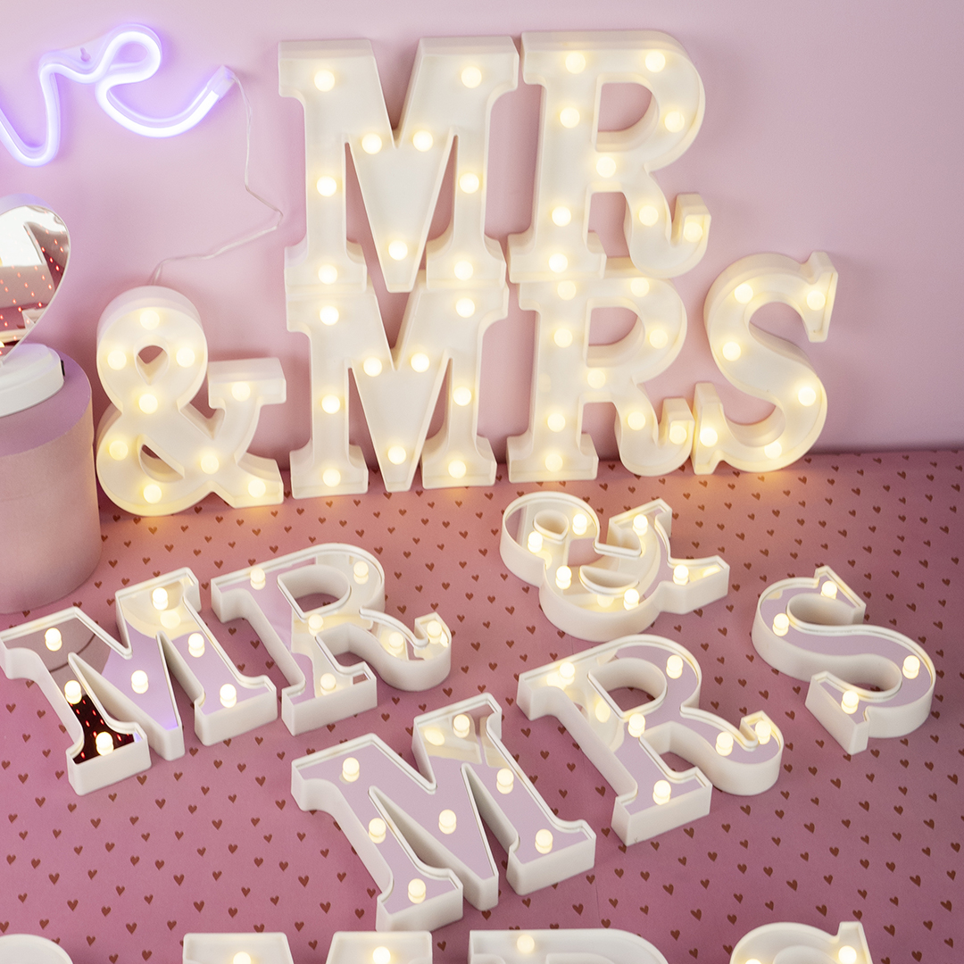 Набор световых фигур MR & MRS, 16 см. Серебро, 1 шт.