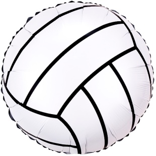 Шар (18''/46 см) Круг, Волейбольный мяч, Белый, 1 шт. в уп. (цв.этик.)