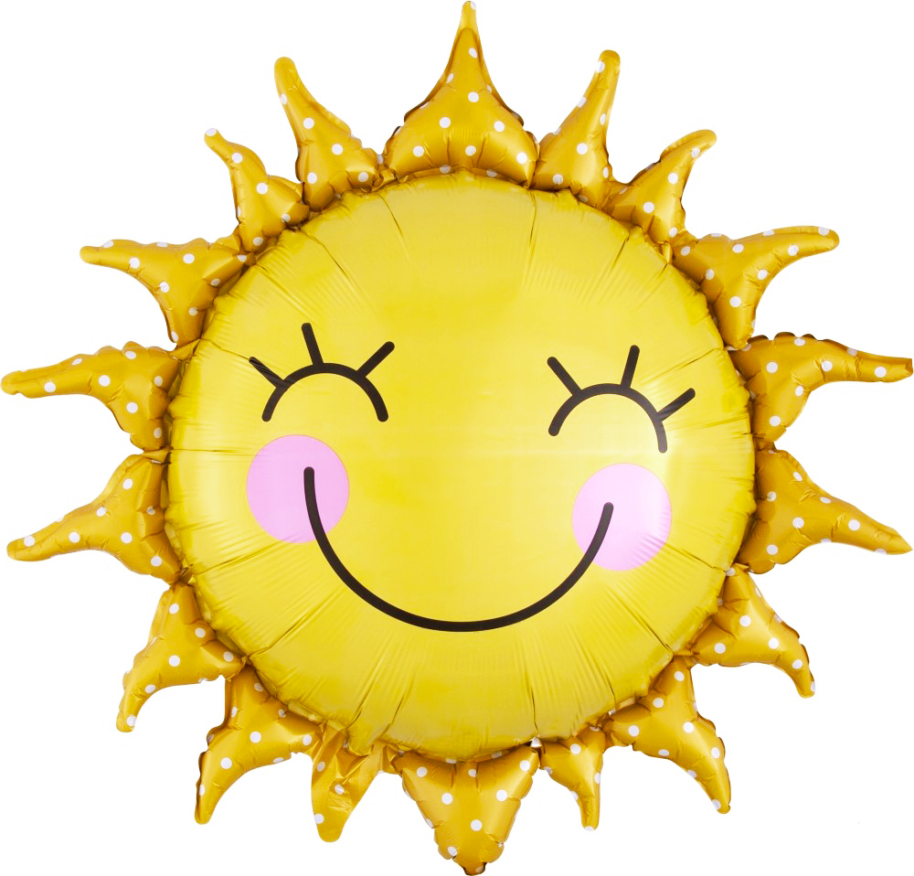 Шар (26''/66 см) Фигура, Солнце, Золото, 1 шт. в уп.