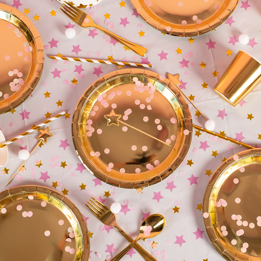 Пики Топперы, Звезда, Золото, Металлик, 12 см, 5 шт.