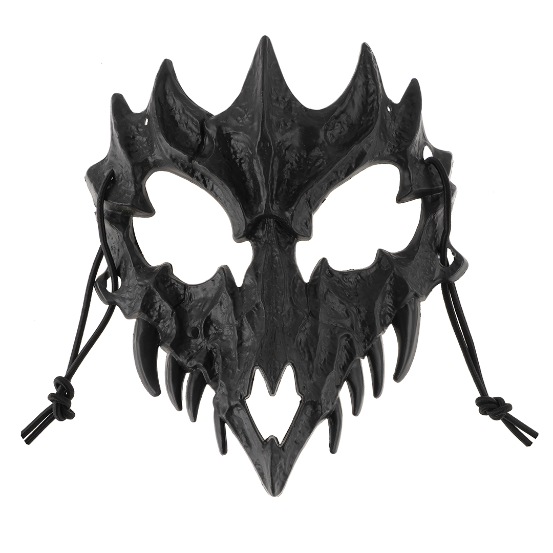 Карнавальная маска, Череп дракона, Черный, 16*18 см, 1 шт. 