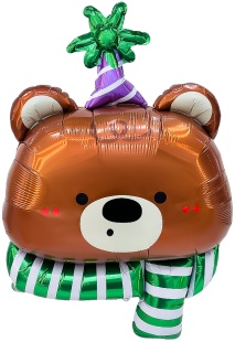 Шар (38''/97 см) Фигура, Мишка в колпачке, 1 шт.