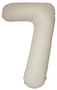 Шар (40''/102 см) Цифра, 7 Slim, Кремовый Латте, Матовый, 1 шт.