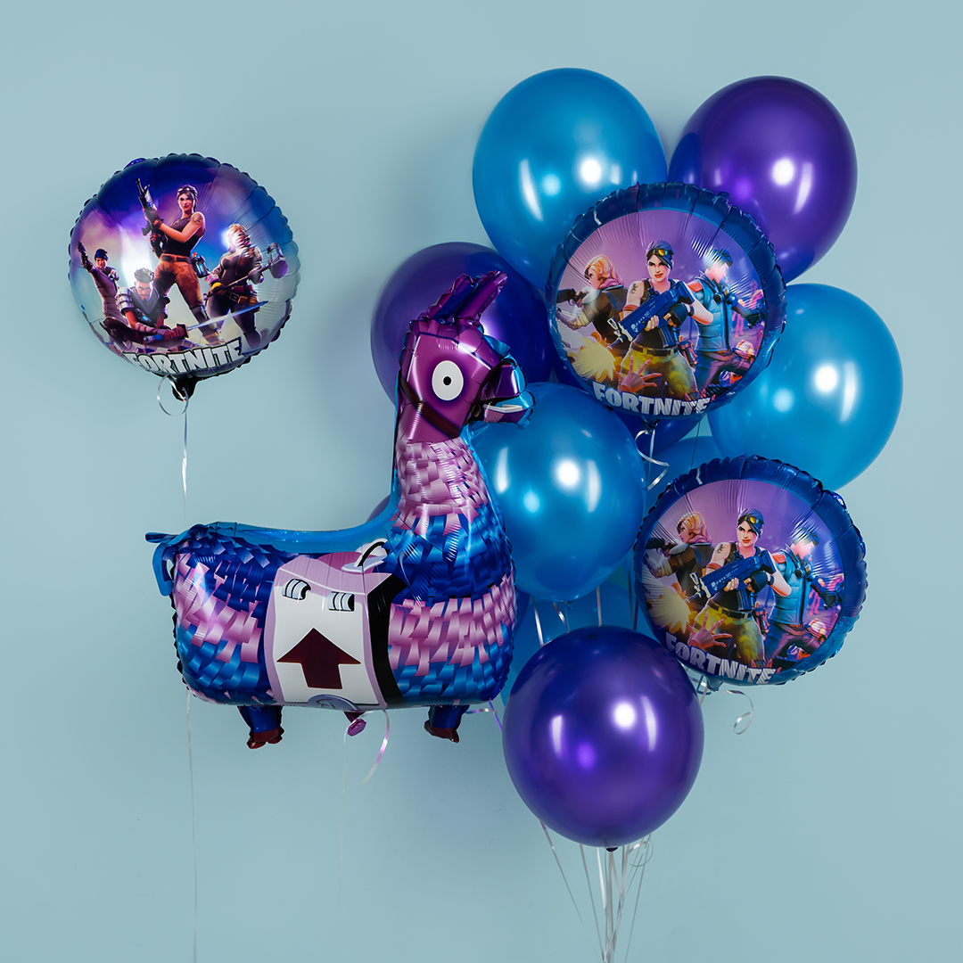 Шар (30''/76 см) Фигура, Лама с припасами, Сиреневый, 1 шт.