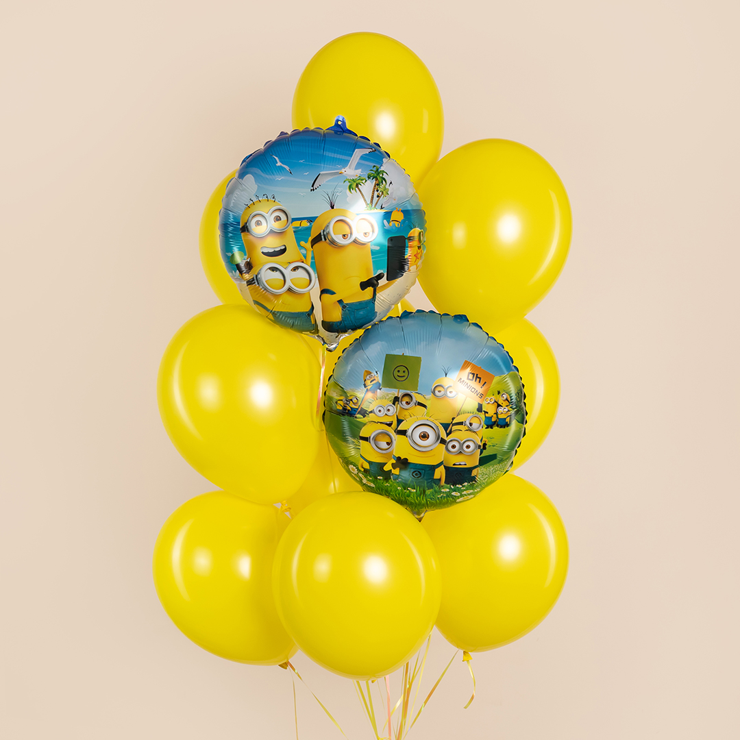 Шар (18''/46 см) Круг, Банановые человечки, 1 шт.