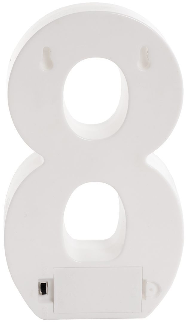 Световая фигура Цифра, 8, 21 см. Белый, 1 шт.