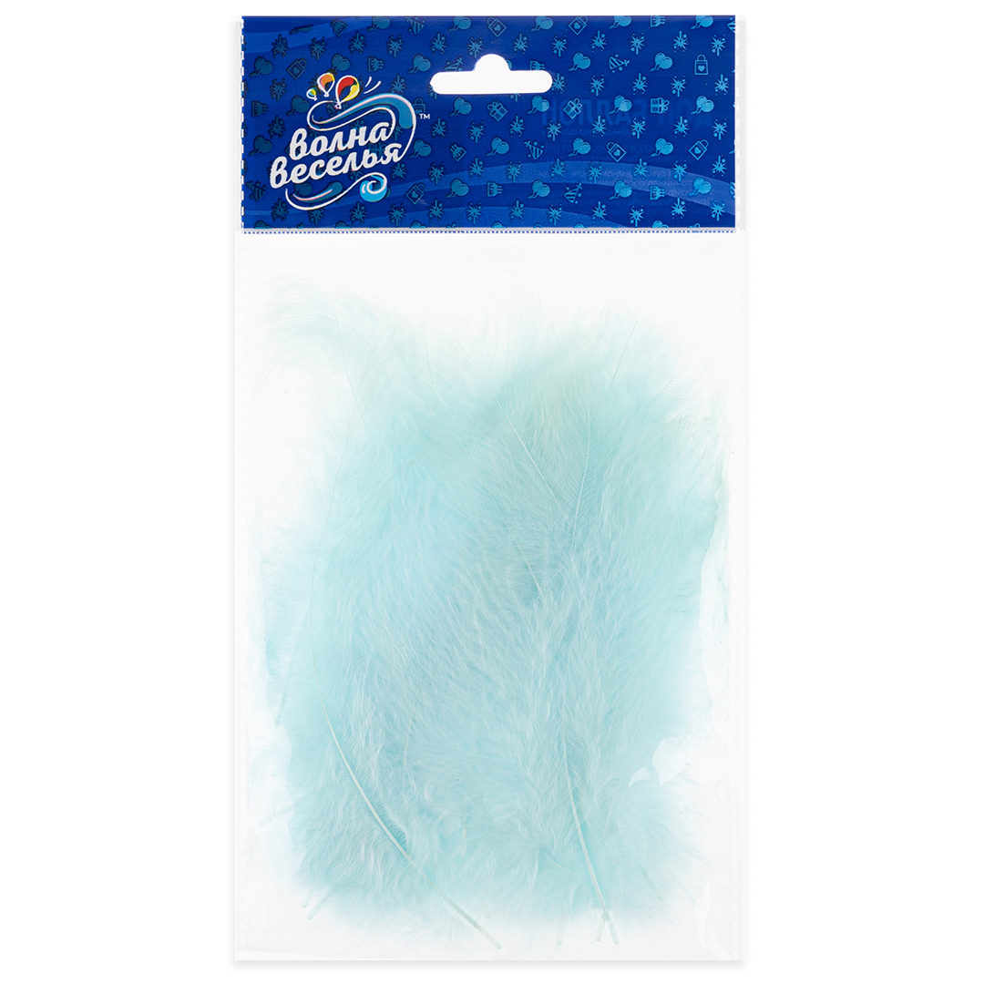 Перья, Премиум, Бирюзовый, 12-15 см, 30 шт.