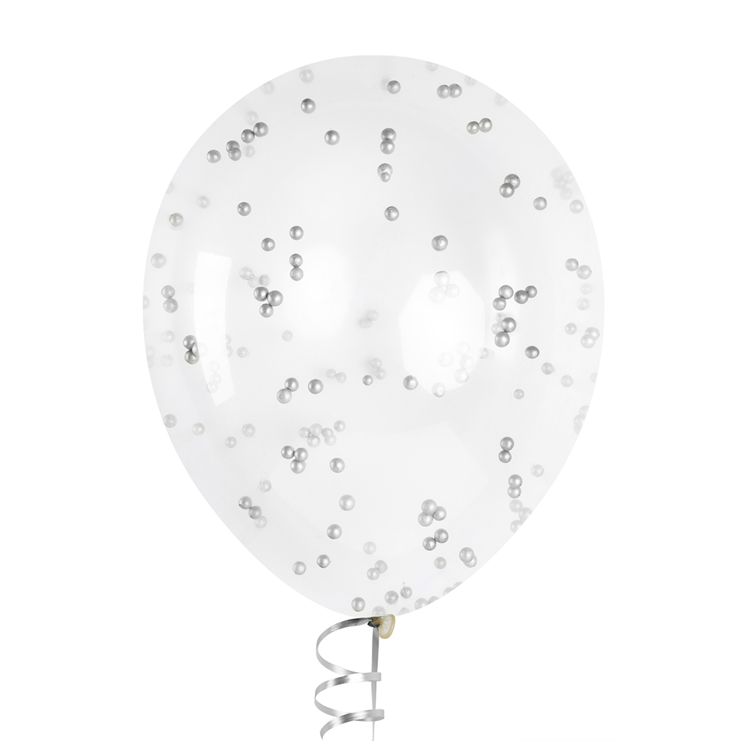 Шарики пенопласт, Серебро, Металлик, 6-8 мм, 10 гр.