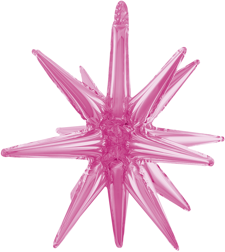 Шар 3D (23''/58 см) Звезда, Объемная, Розовый, 1 шт.