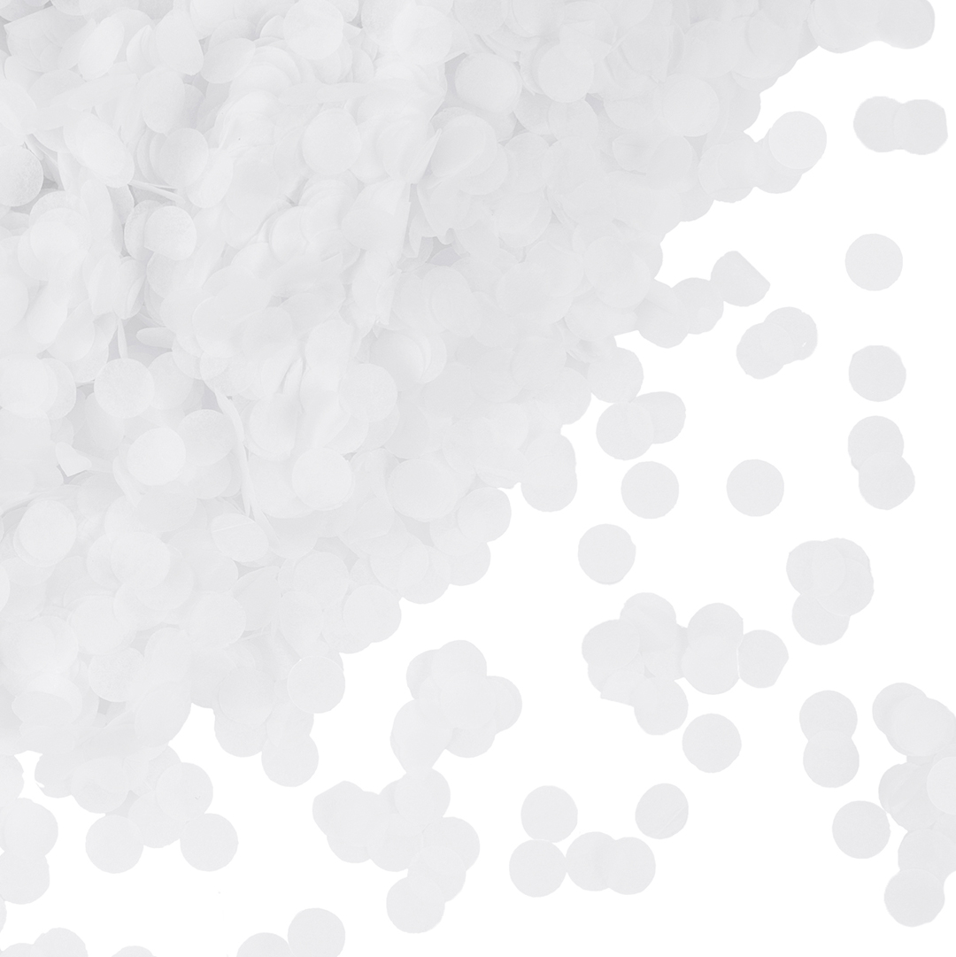 Конфетти тишью Круг, Белый, 1 см, 50 г.