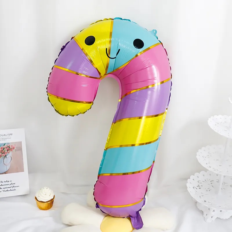 Шар (29''/74 см) Фигура, Леденец трость, Яркие полоски, 1 шт.