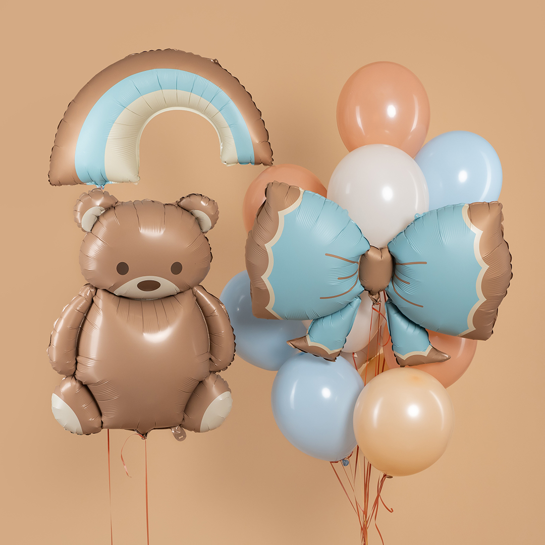 Шар (35''/89 см) Фигура, Мишка, Сатин, 1 шт. в уп.