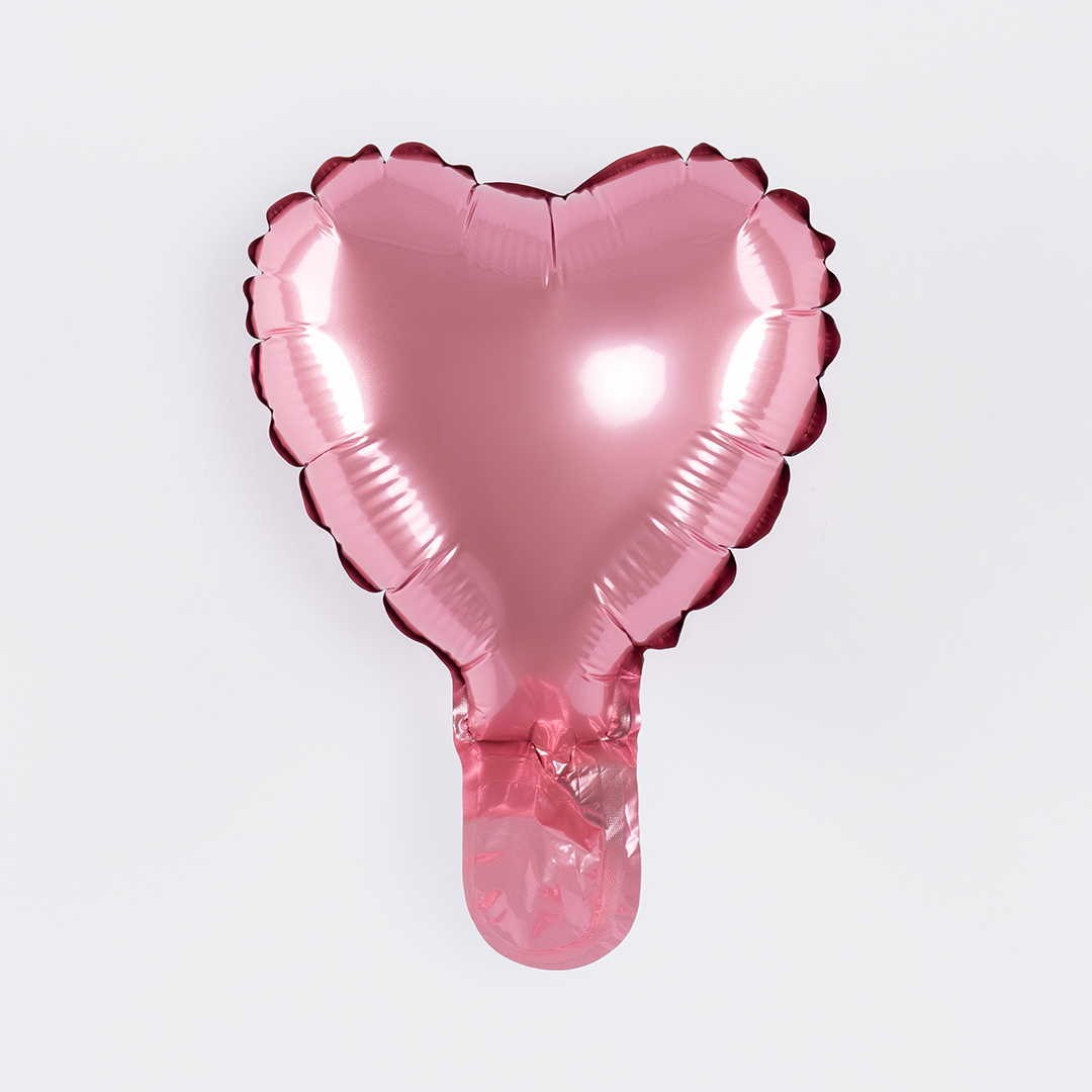 Шар с клапаном (5''/13 см) Микро-сердце, Розовый, 1 шт.