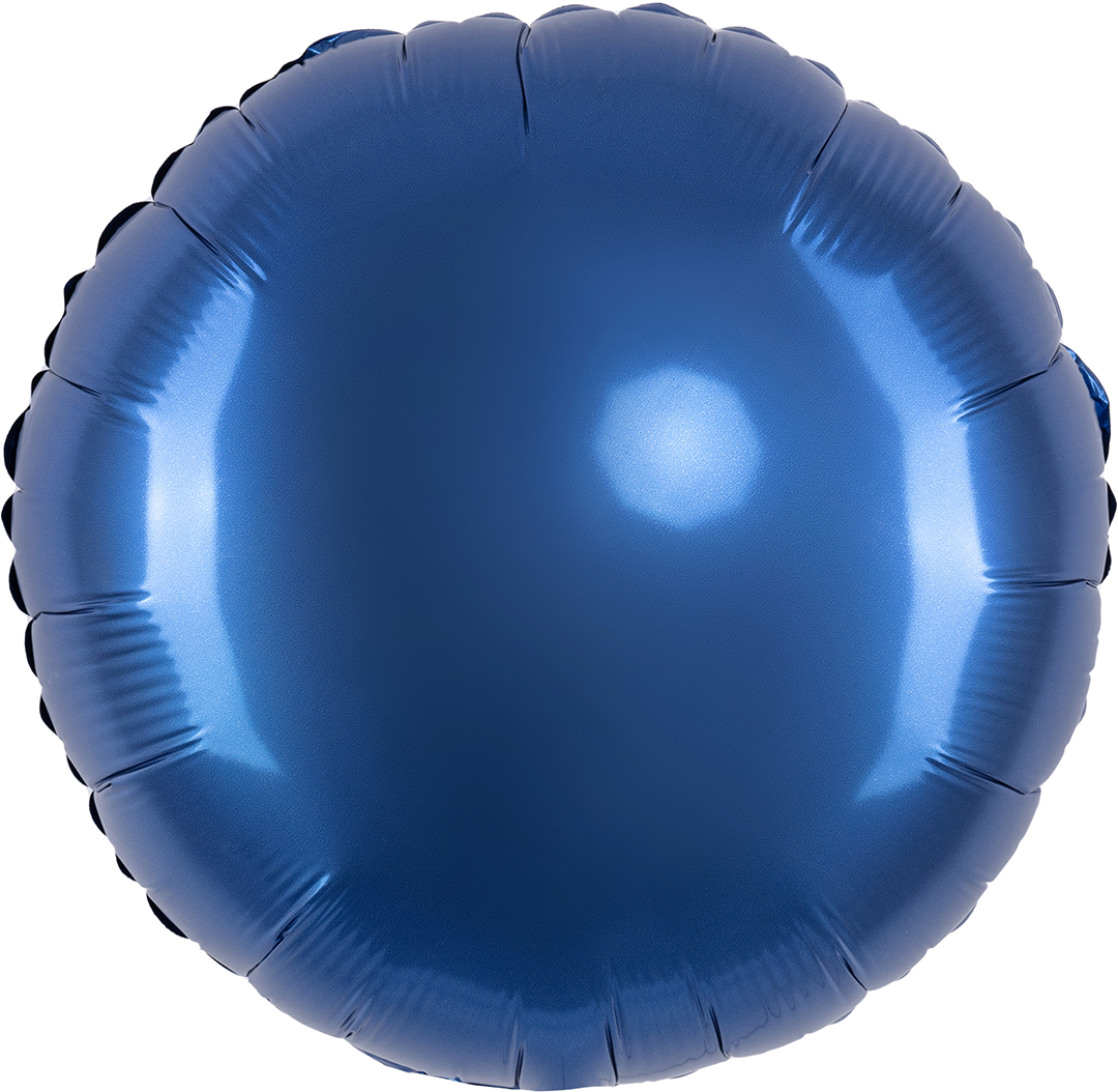Шар (18''/46 см) Круг, Темно-синий, Сатин, 1 шт.