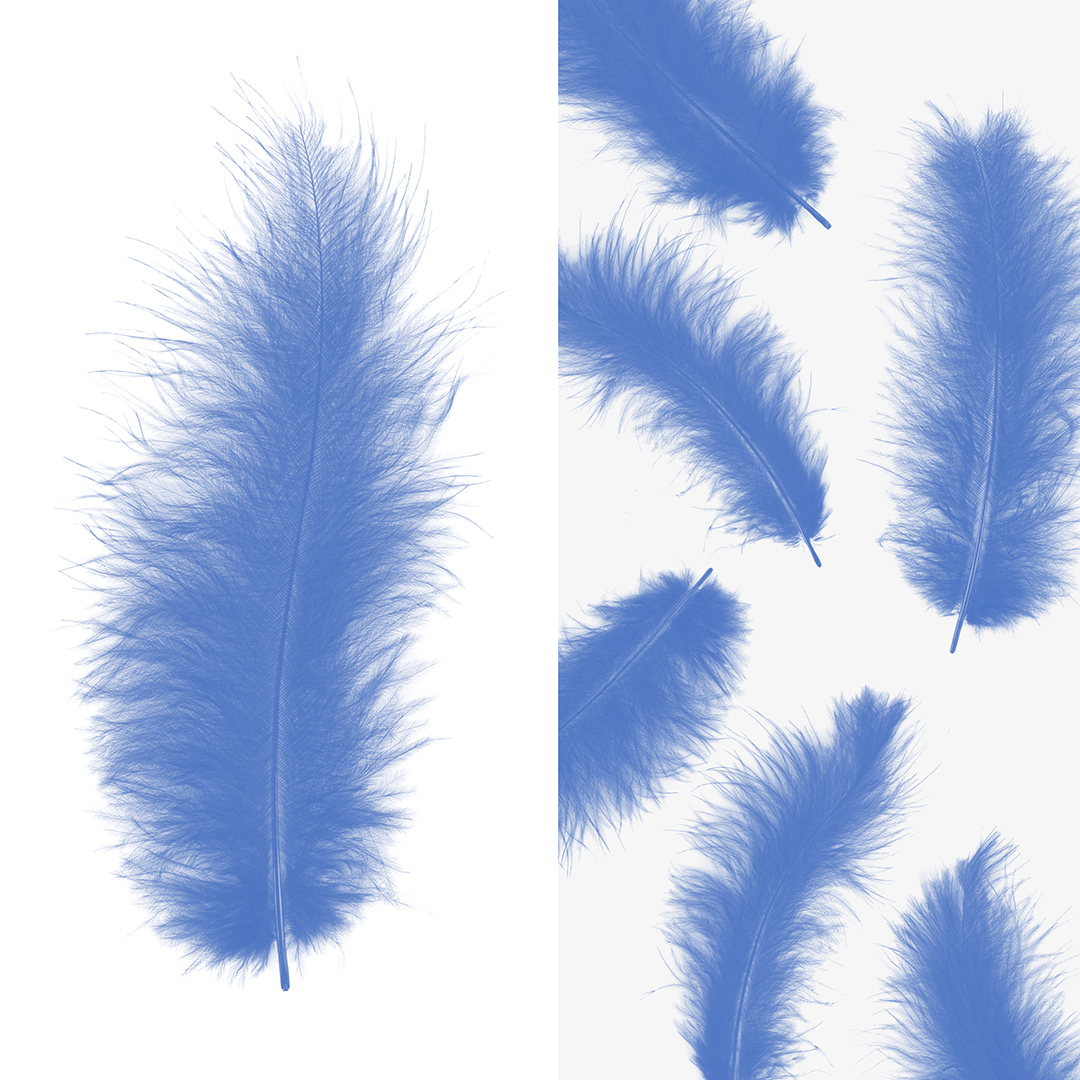 Перья, Премиум, Небесно-голубой, 12-15 см, 30 шт.