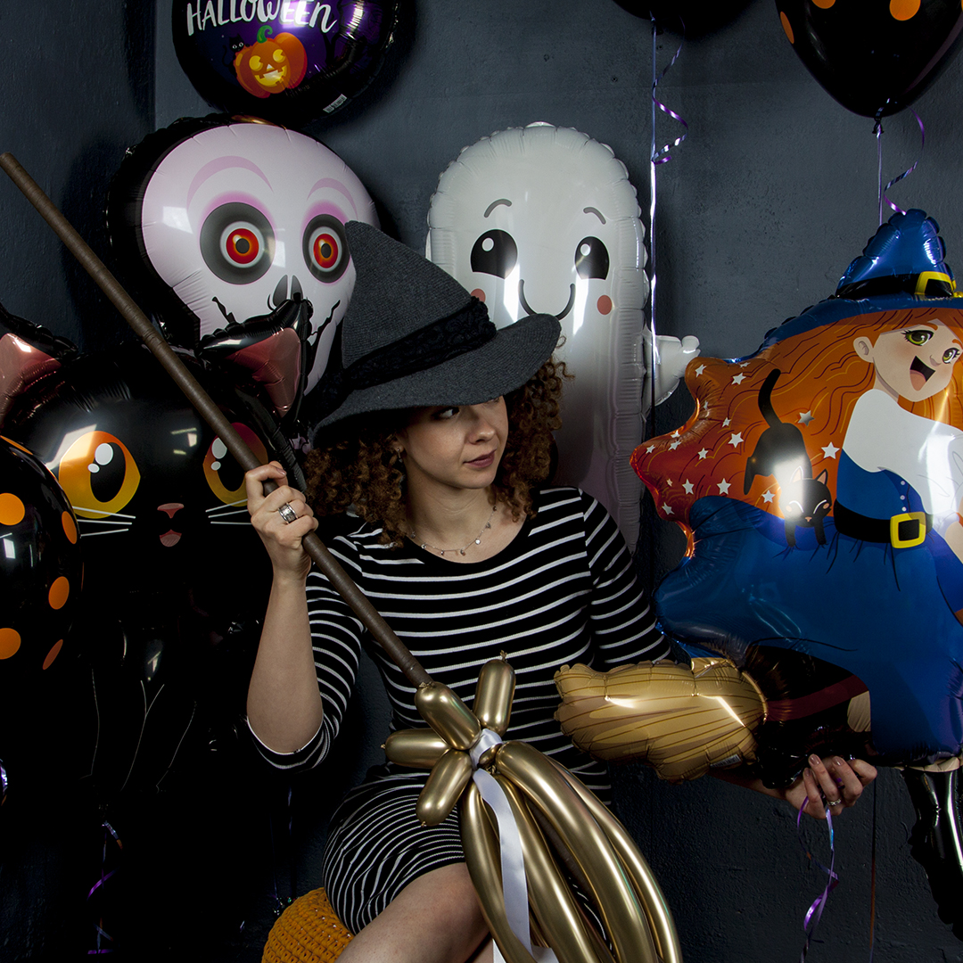 Шар (40''/102 см) Фигура, Танцующий скелет, Розовый, 1 шт.