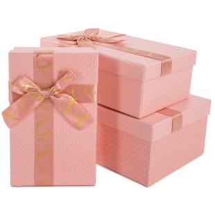 Набор коробок Праздничное настроение, Нежно-розовый, 23*16*9,5 см, 3 шт. в упак. 