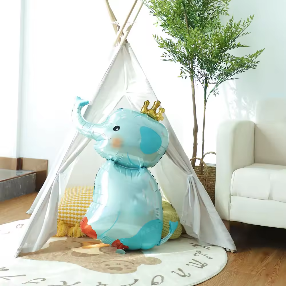 Шар (39''/99 см) Фигура, Слоненок в короне, 1 шт.