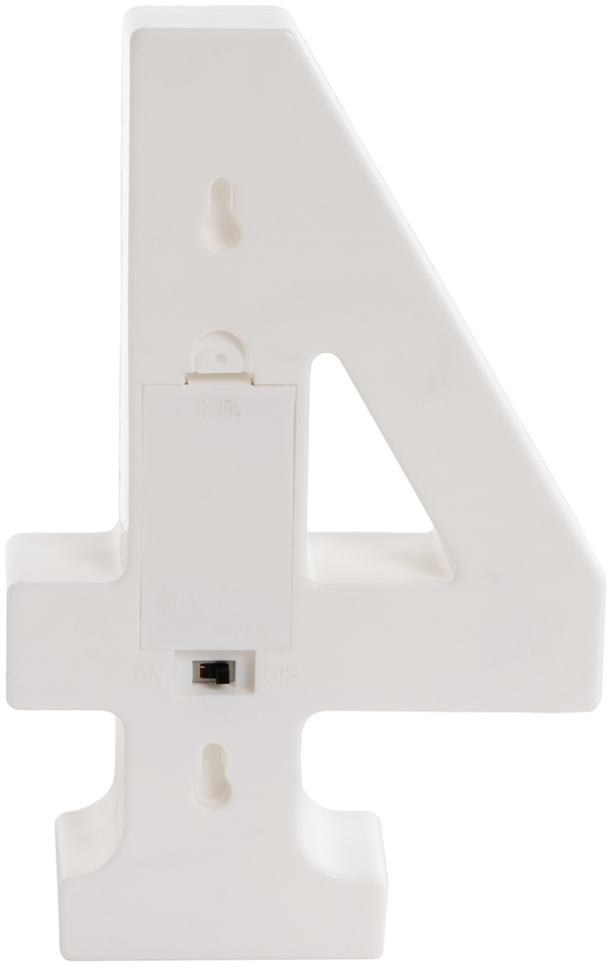 Световая фигура Цифра, 4, 21 см. Белый, 1 шт.