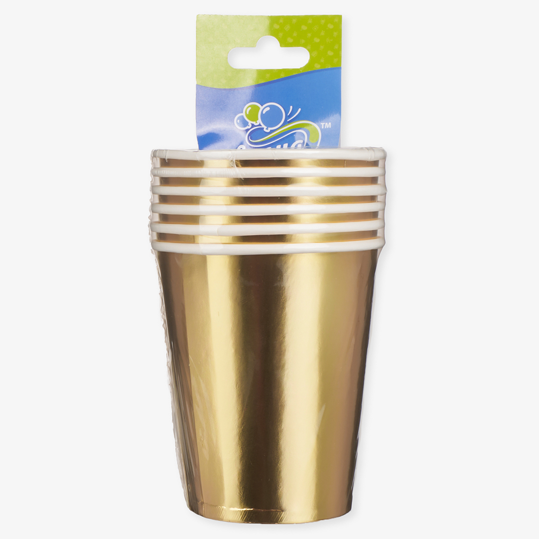 Стаканы (250 мл) Золото, Металлик, 6 шт.