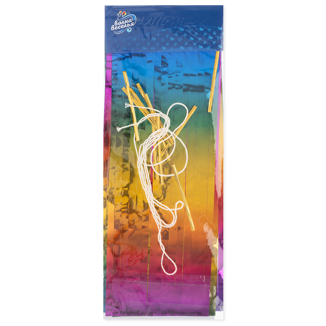 Гирлянда Тассел, Радужный, Металлик, 35*12 см, 12 листов.