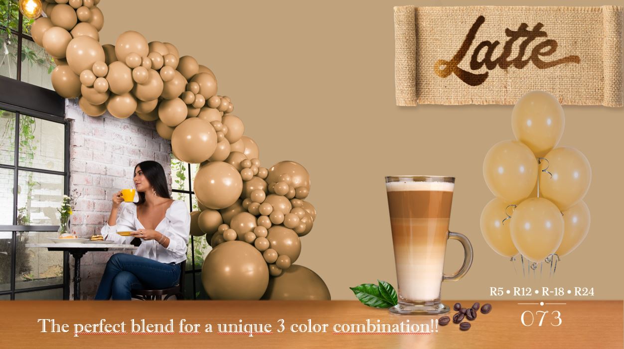 Шар (24''/61 см), Кофе Латте (073), пастель, 3 шт.